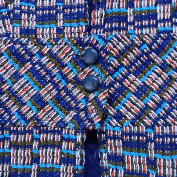 True Vintage Women's Vest Small 7/8 Top Vest 1960s Frock Mod Japan Burlap Knit - Picture 9 of 11